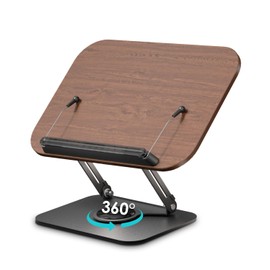 Viozon Book Stand for Reading,Book Holder, Height&Angle Adjustable, 360° Rotating Base, Foldable and Portable, Lightweight for Office, Kitchen, School Textbook, Recipe, Magazine,Kindle,Tablet DW
