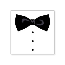 CafePress Black Bowtie Groom Gentlemen Sticker Square Bumper Sticker Car Decal