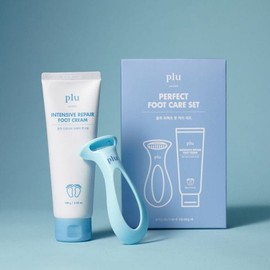 Plu 플루 퍼펙트 풋케어 세트 발각질제거기+인텐시브 리페어 풋크림100g Flu Perfect Foot Care Set Callus Remover + Intensive Repair Foot Cream 100g
