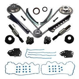 5.4L Engine Timing Chain Kit Cam Phaser w/VVT Valves Fit For Ford Expedition F-150 F-250 F-350 Super Duty Lincoln Mark LT Navigator 2005-2010 3V 24-Valve Triton Engine 3R2Z-6A257-DA
