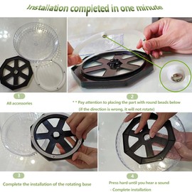 Ollimy Kitchen Spice Rack, Spice Organiser, 360° Turntable Organiser, Kitchen Lazy Susan, Fridge Spice Holder, Spice Organiser, Spice Rack Made of Plastic for Spices Oil Spice Bottle (Transparent)