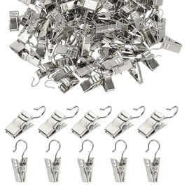 PATIKIL 300 Pcs String Light Hanging Clips, Silver Small Curtain Hooks Party Decoration Hanger for Outdoor Camping Christmas Light Ornament Craft Display