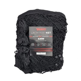 Velocity 4MM Heavy Duty Black Lacrosse Net - Fits 6’x6’x7’ Goals - Weatherproof, UV Resistant 1000D High-Strength Polyester - Comes with 100+ Feet of Lacing Cord and 4 Quick Ties