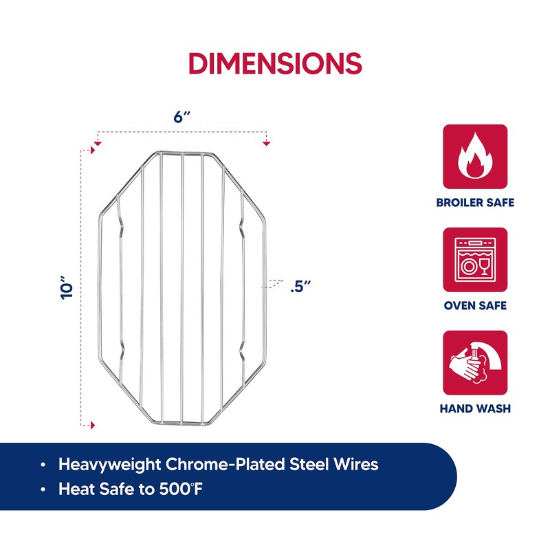 HIC Kitchen Roasting Octagonal Baking Rack, Chrome-Plated Steel Wire, Fits
