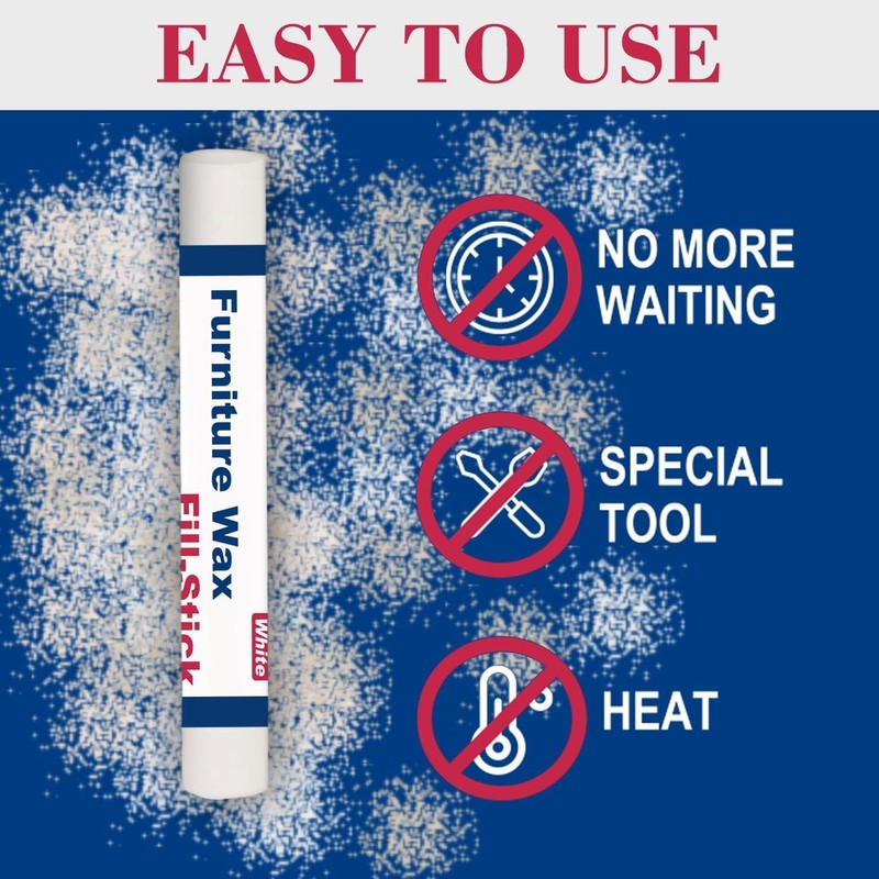 Kenbry Wood Filler Sticks 3 Colors White Wax Putty Stick,