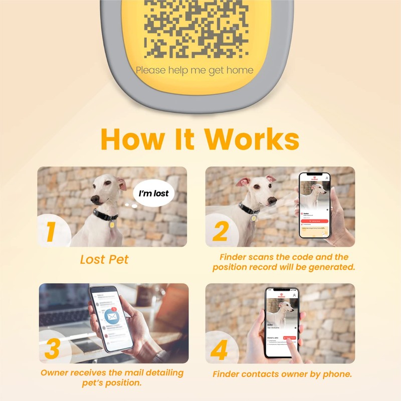 Pawaii Silent Silicone Dog ID Tag, Modifiable Pet Online Profile