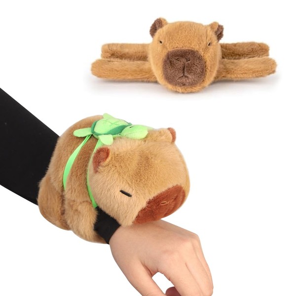 Lotvic Capybara Schnapparmband, Schnapparmband Kinder, Capybara Slap Armband mit Schildkrötenrucksack,