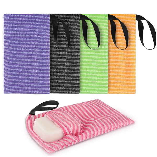 Linkidea 5 Pack Stripe Soap Bag for Soap Bar, Bulk
