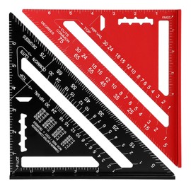 7 inch Rafter Square Aluminum Alloy Double Scale Triangle Ruler Angle Ruler Carpenter Triangle Square Rafter Tool Measurement Tool for Woodworking and Carpentry