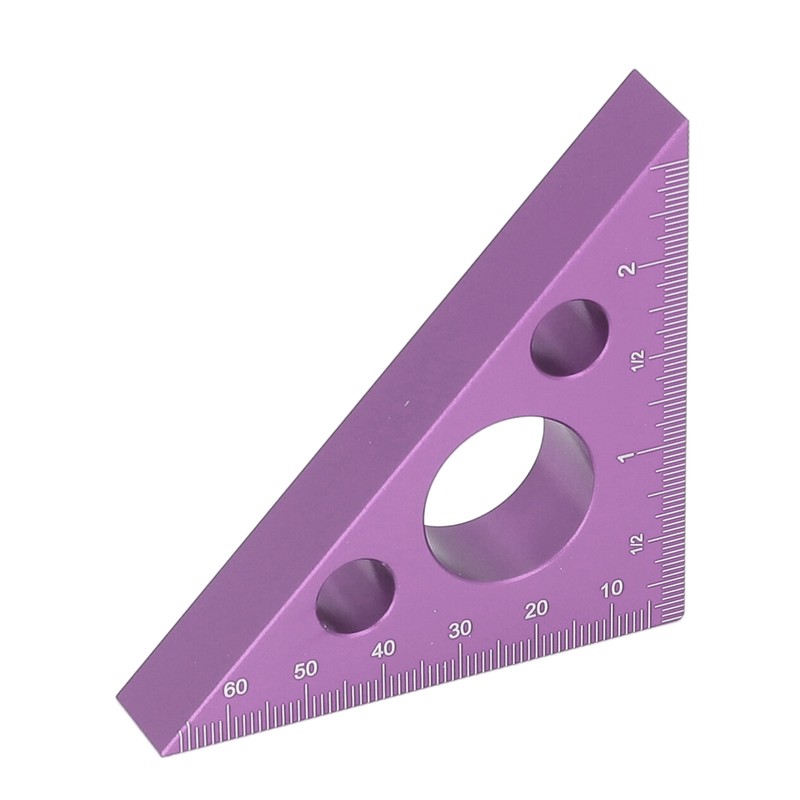 3in Right Angle Measure Ruler Thick Aluminum Alloy 45 Degree