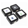 2Pcs Black Square PU Leather Gemstone Display Case with Clear