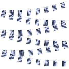 Greece Flags Greek Small Mini String Banner Flags Miniature Greece Flags Banners For Grand Opening, Olympics Festival,Grand Opening Sports Celebration Decorations (50 Feet 38 Flags)