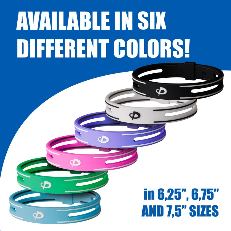 Phiten S-PRO Titanium Bracelet, White, 6.75-Inch