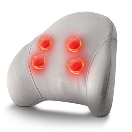 Yincook Shiatsu Back Massager with Heat for Pain Relief, 3D Deep Kneading Massage Cushion for Upper & Lower Back, Rechargeable Portable Back Massager for Home, Office, Car