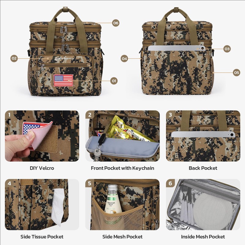 Maelstrom Tactical Lunch Box for Men, 23L Insulated Lunch Bag,