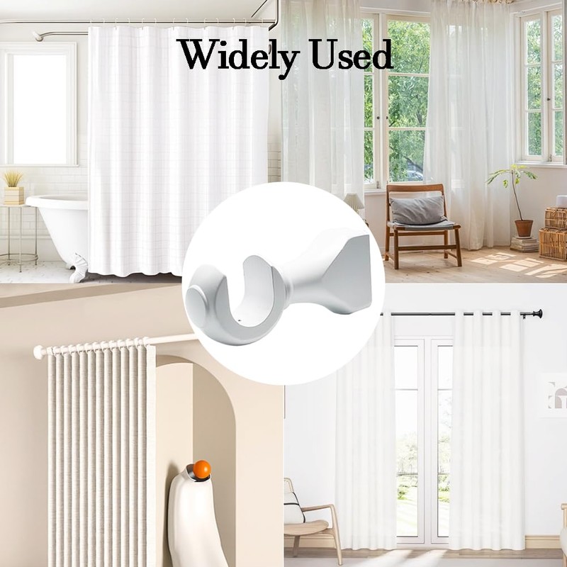 Wood Curtain Rod Brackets, MfhdgXAvs 2Pcs Wall Mount White Closet