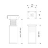 MFV1-AL Furniture Feet, Colour: Aluminium, Square Profile: 40 mm x