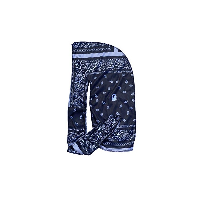 Silky Designer Durag – 360 Waves (Black Band)