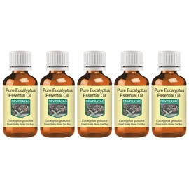 Devprayag Pure Eucalyptus Essential Oil (Eucalyptus globulus) Natural Therapeutic Grade Steam Distilled (Pack of Five) 100ml X 5 (16.9 oz)