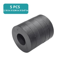 Strong Magnets,Ceramic Ring Magnets, Donut Round Ferrite Magnet for Refrigerator, Crafts, School, Projects, Experiments,2.16in OD X 0.94in ID X 0.47in H / 55mm X 22mm x 12 mm (5 Pack)