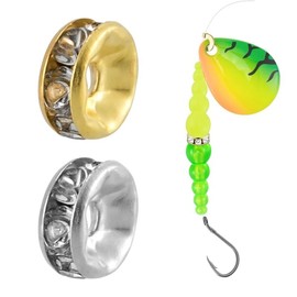 100pcs Fishing Bead Wedding Spinner Ring for Trolling Rig Walleye Rig Trout Lure Bait Inline Spinners Lure Making Supplies Bass