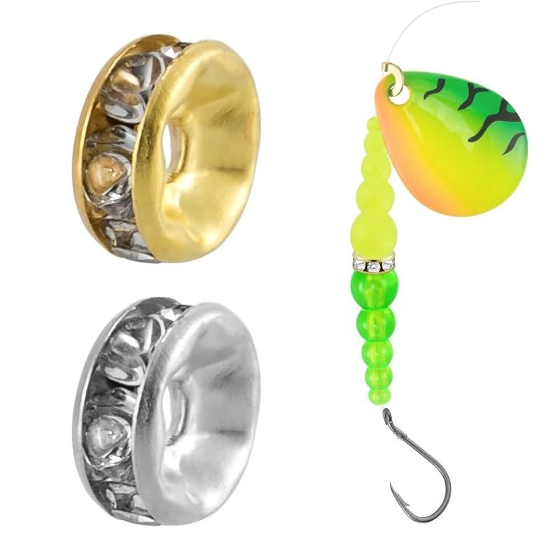 100pcs Fishing Bead Wedding Spinner Ring for Trolling Rig Walleye