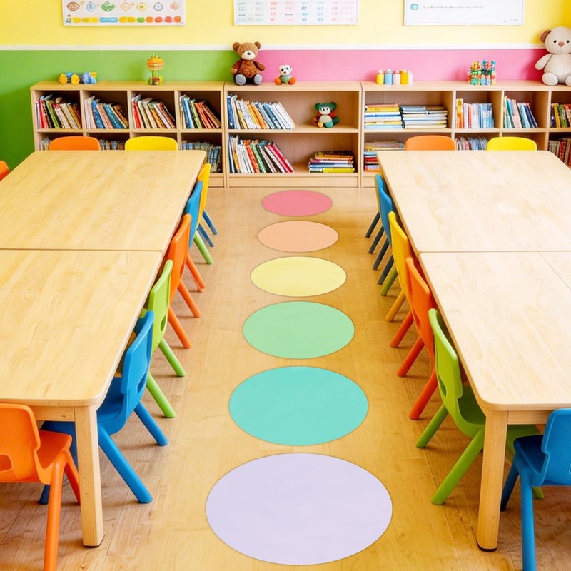 DTOFOOT 30Pcs Dry Erase Dots for Classroom Tables, 11in Vinyl