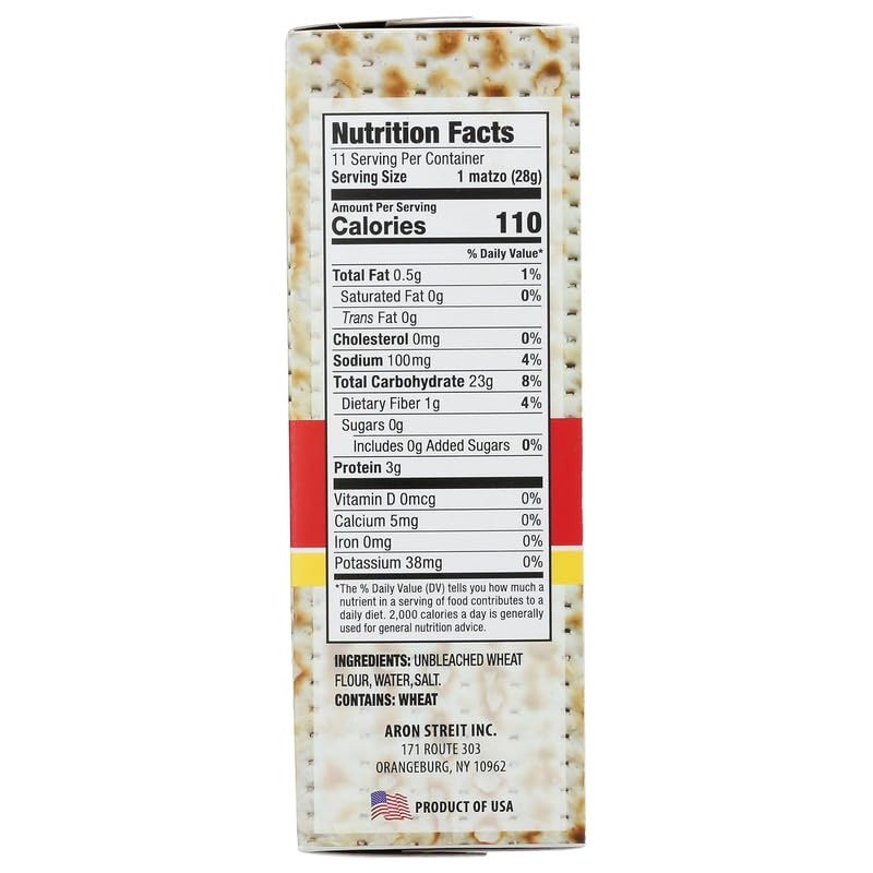 Streits, Lightly Salted Matzo, 11 Oz (5-Pack)