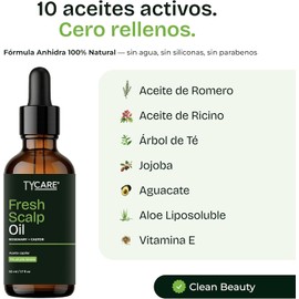 Fresh Scalp Oil – Aceite Capilar Pre-Lavado con Romero, Ricino, Menta y Tea Tree para Cuero Cabelludo y Cabello Débil, Fórmula Natural sin Siliconas ni Parabenos, 50 ml