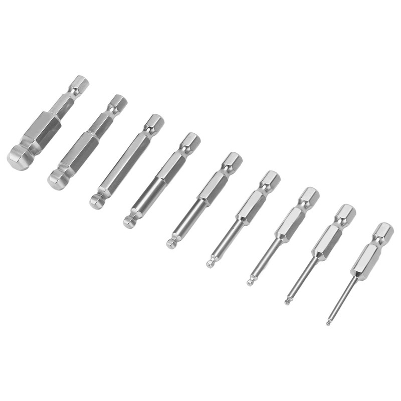 9pcs Hex Screwdriver Bit Set Rustproof S2 Steel Magnetic Ball