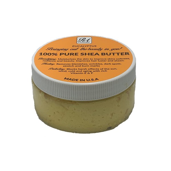 RA COSMETICS 100% African Shea Butter Whipped Eucalyptus 6 oz