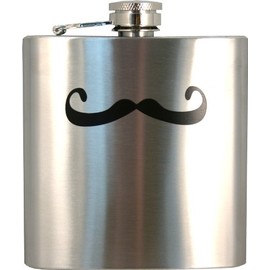 Island Dogs Mustache Hip Flask
