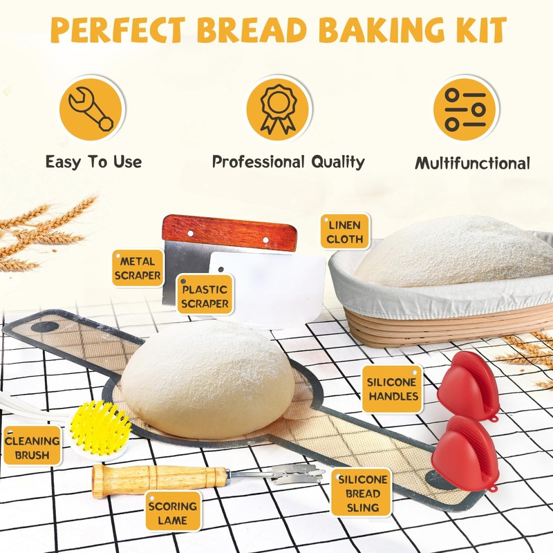 Cast Iron Dutch Oven for Bread Baking, With Banneton Bread