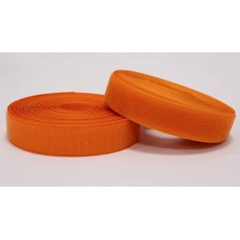 AERZETIX - C65936 - Velcro tape / roll 25 mm 5 metres - organiser/cable tie - strap for clothes bags - made of polyamide and polyester - colour: orange