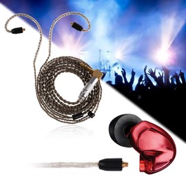 Copper Headphone Cable Silver Plated Pure Copper MMCX Headphone Cable for Shure SE215 SE535 SE846 (Black Elbow)