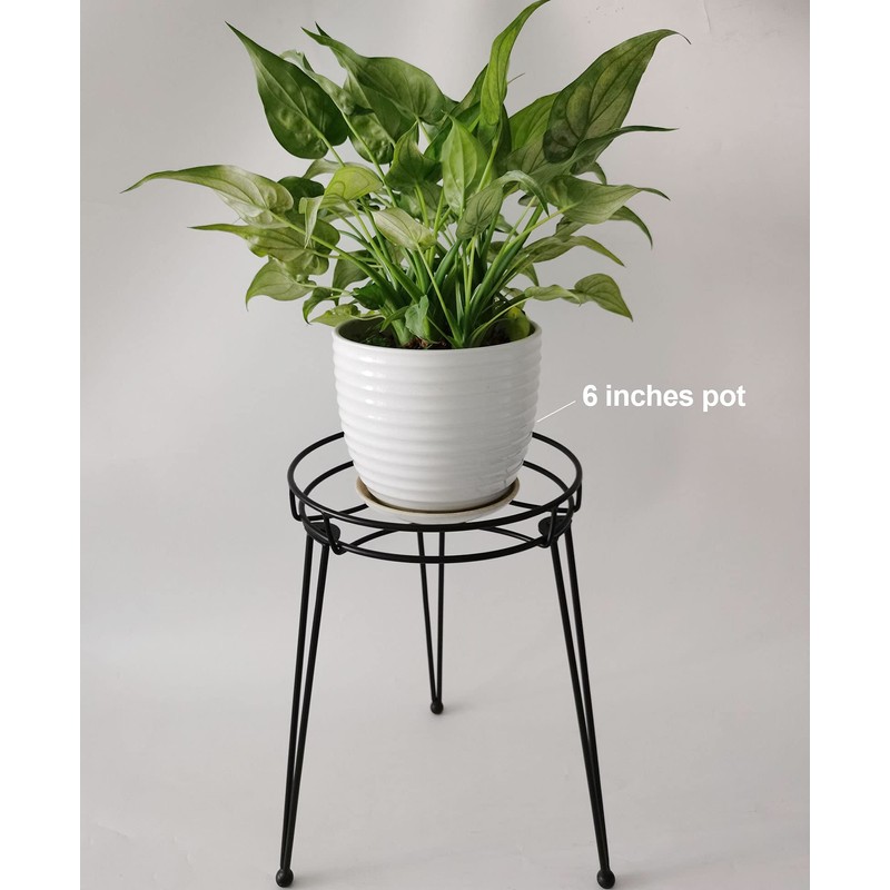 iLTreFlo Midcentury Modern Metal Potted Plant Stand 18.7 inches Tall