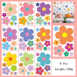 Traziewell Floral Wallpaper Wall Decal Easy Peel and Stick Wall Stickers for Crafts Flowers Wall Sticker for Nursery Wall Art Bedroom Classroom Office Decor 0506