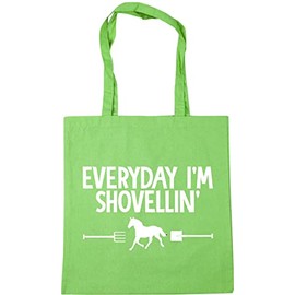 Hippowarehouse Everyday I'm Shovellin' Horse Riding Tote Shopping Gym Beach Bag 42cm x38cm, 10 litres