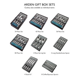 Robert Welch Arden Bright, 7 Piece Cutlery Place Setting. Made from Stainless Steel. Dishwasher Safe.