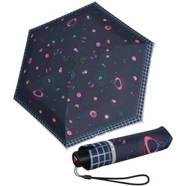 Knirps Children's Pocket Umbrella Rookie Reflective with Reflective Trim, moonmen, Modern