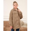 Haloumoning Girls Fuzzy Fleece Jacket Casual Button Down Sherpa Overcoat