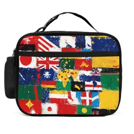 Guiteinyi Flags Lunch Bag Insulated Reusable Lunch Box Tote Bag For Women Men Work Picnic Travel