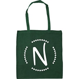 Hippowarehouse N Initial Tote Shopping Gym Beach Bag 42cm x38cm, 10 litres