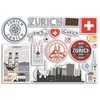 A5 Sticker Sheet Zurich Landmarks Vinyl Stickers - Switzerland Swiss