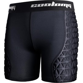 COOLOMG Girls'Softball Sliding Shorts Softball Sliding Pads Compression Padded Slider Short Black XL