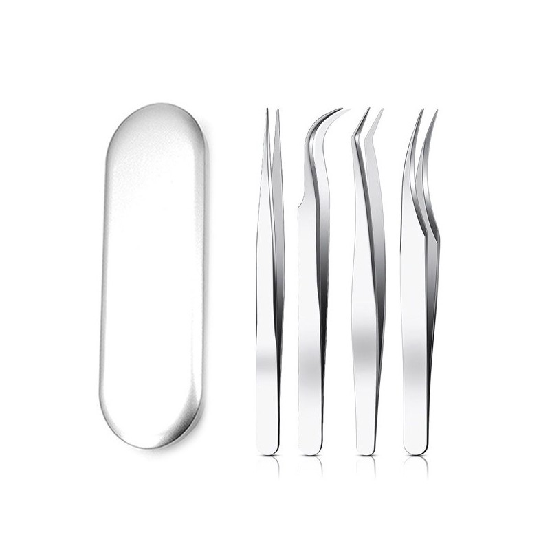 Pingshow44 New Arrival Recommended Nail Parts Tweezers 4-Piece Set Eyelash