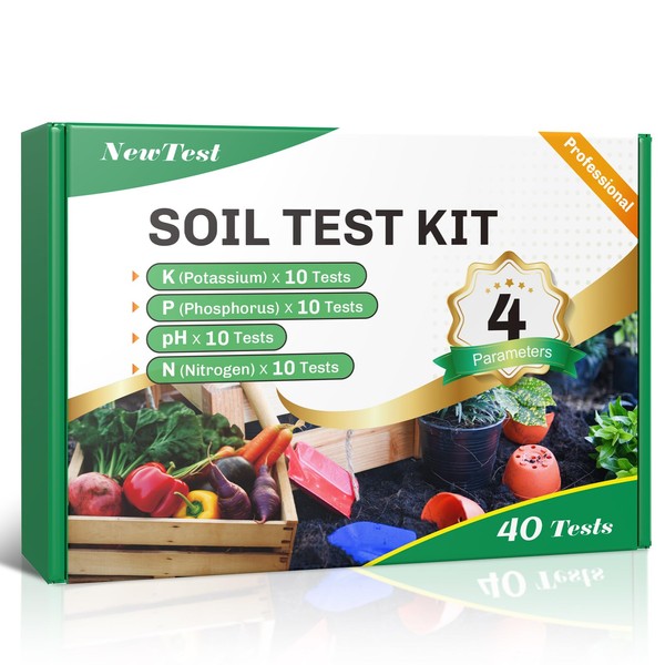 NewTest Soil Test Kit 4 Parameters: Professional Accurate 40 Tests