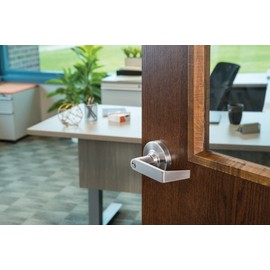 SCHLAGE Bathroom, Bedroom with Stylish Tulip Shape Door Knob Lockset Hardware | Keyed Entry, Lever Handle, and More ALX40SAT626