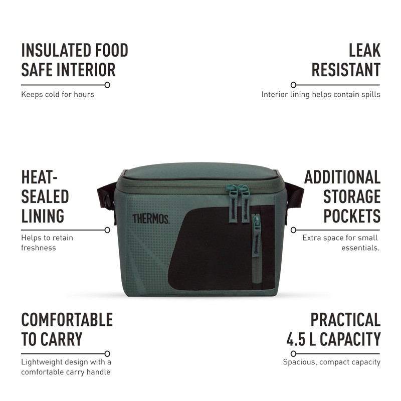 Thermos Radiance 4.5L Insulated Lunch Bag Rock Cap Green –
