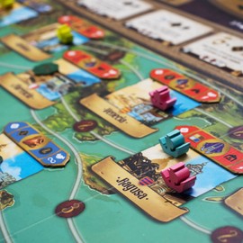 Sabika Board Game | Trade Route Building Strategy Game | Medieval Construction Game | Family Game for Adults and Teens | Ages 14+ | 1-4 Players | Average Playtime 60-120 Minutes | Made by Ludonova